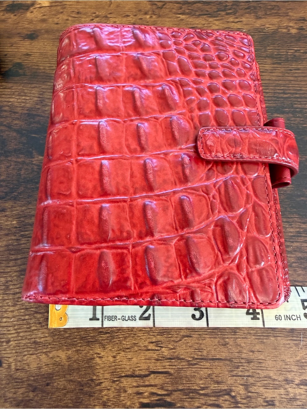 Filofax Amazona Pocket Planner Red Croc Embossed Leather Organizer